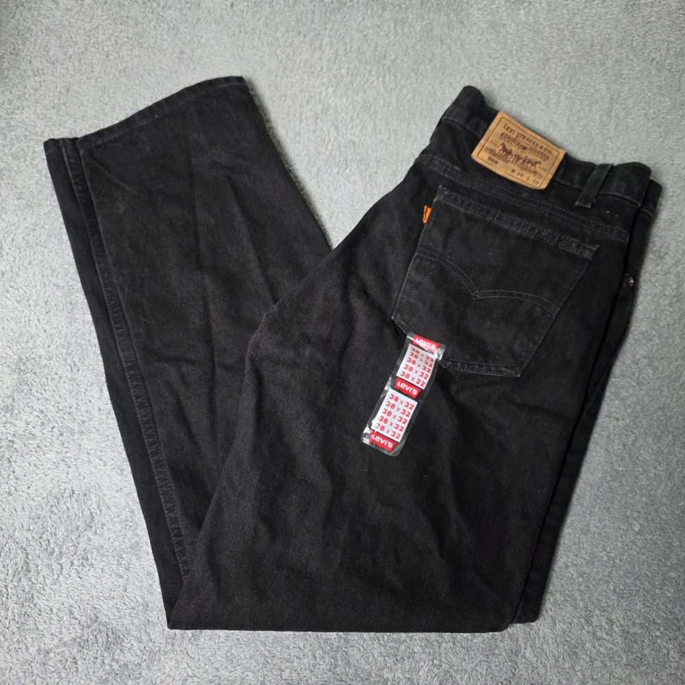 Levi's Mens 38x32 505 Jeans Black Orange Tab Made in USA Vintage Straight Leg